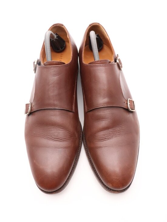Jack Erwin Shoes Men\'s Size  10.5 Oxford Double Monk Strap Classic Brown Leather main image 8